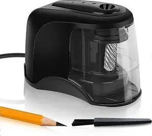 _Mega Brand Electric Pencil Sharpener, Heavy-Duty Helical Blade to Fast Sharpen, Pencil Sharpeners for USB/Battery Operated, Suitable for No.2/Colored Pencils(6-8