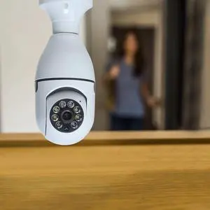 _Mega Brand 360 Degree Security Cameras Wireless Outdoor, 2.4GHz & 5GHz Wifi Light Bulb Camera, 1080p Wireless Cameras for Home Security, Indoor Security Camera System, Motion Detection, Two-way Audio