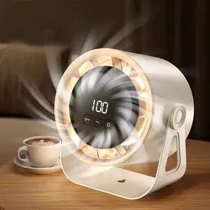 _Mega Brand Portable Desk Fan, 7 Inch Small Table Fan with 100 Wind Speeds, LED Night Light, 4000mAh Rechargeable Battery Operated Personal Cooling Fan for Home Office