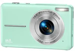 _Mega Brand 1080P Digital Camera 16X Digital Zoom Compact Point and Shoot Camera Portable Small Camera Starter Camera for Teens Students Boys Girls Seniors(Green)