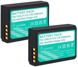 _Mega Brand Digital Camera Battery 2 Pack LP-E10 Camera Battery for Canon EOS Rebel T3, T5, T6, Kiss X50, Kiss X70, EOS 1100D, EOS 1200D, EOS 1300D, EOS 2000D