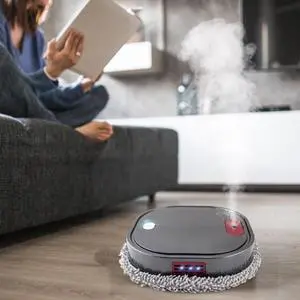 _Mega Brand Yuanzi Intelligent Sweeping Robot, 4 In 1 Vacuum Mop, Rotating Brushes for Tile Hardwood Floors, Long Battery Life, Low Profile Design, Pet Hair Removal, Home Use, Quiet Operation