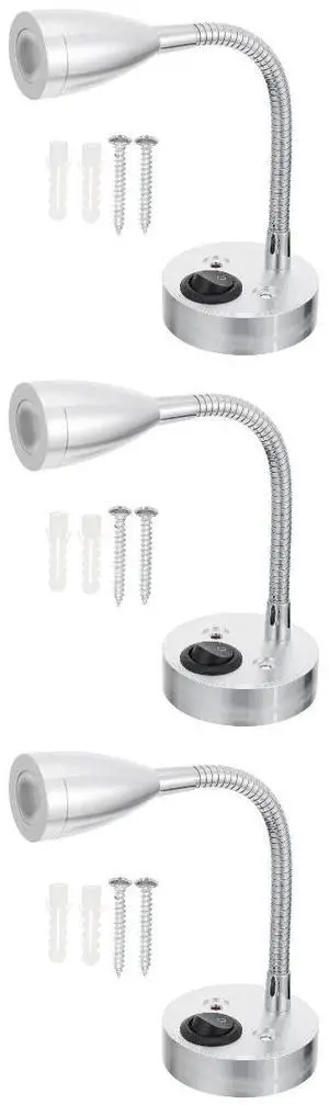 _Mega Brand 3 Pack Picture Screen RV Reading Light LED Spotlight 20X6X6CM Silver