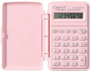 _Mega Brand Pocket Size Calculator Pink, Basic Small Battery Operated, Large Display Four Function,Handheld Calculator School Supplies for Kids