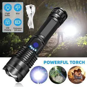 _Mega Brand 120000 Lumens Powerful Flashlight, Rechargeable XHP70.2 Super Bright Tactical Led Flashlight Zoom Torch