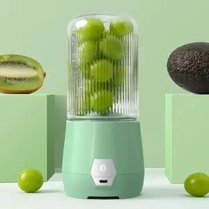 _Mega Brand Portable Blender, USB Rechargeable Personal Size Blenders with Powerful 4 Blades for Shakes & Smoothies, Mini Juicer Mixer with Extra Handle Lid for Travel Sports Outgoing Kitchen-Green