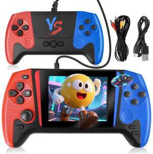 _Mega Brand Q21 Retro Game Console Kids - Support Two Players Battle,3.5" Portable Mini Game, Built in 500 Retro Games and USB Rechargeable for Birthday Gift for Children