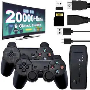 _Mega Brand Retro Gaming Console - Retro Gaming Stick,Retro Game Console9 Classic Emulators,4K HDMI Output,Plug and Play Game Stick with 2 Controllers(64G)