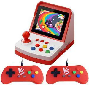 _Mega Brand A6 Retro Video Games Console - Supports 1000+ Games,3.2 Inch Mini TV-Style,Plug & Play to Big Screen, 2-Player Ready  Birthday Gift for Children (Red)