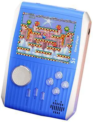_Mega Brand Portable Handheld Games Retro Mini Video GamesHandheld Game Console with 666 Classical FC Games 3.0" Color ScreenBirthday for Boys Girls and Adults (S1-Blue)