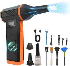 _Mega Brand Compressed Air Duster-180000RPM Cordless Air Blower with LED Light, 4-Gear Adjustable Mini Jet Dry Blower with 5000mAh Rechargeable Battery for Computer Keyboard, Laptop