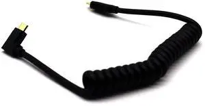 _Mega Brand Spring Coiled USB C Cable, 90 Degree Angle USB 3.1 Male to USB 3.1 Male Fast Data Charging Cord Type C Extension Cables, Compatible with 4K Video/Notebook/Dock(1.2m)