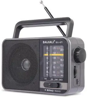 _Mega Brand Portable AM/FM Transistor Radio with Loud Speaker, Battery or USB Powered - Compact Emergency Radio for Indoor, Outdoor, Travel & Storms (Model BJL-671)