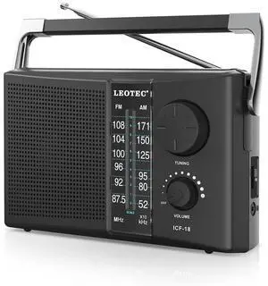 _Mega Brand Portable AM FM Radio with Best Reception,Battery Operated or AC Power,Big Speaker,Large Tuning Knob,Clear Dial,Earphone Jack for Gift,Elder,Home