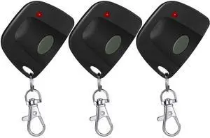 _Mega Brand 3 Pieces Gate Opener Remote Compatible with Multicode 300mhz 10 Dip Switch 3089 3060 3070 Garage Door Opener Remote Control with Keychain(Black, Gray)