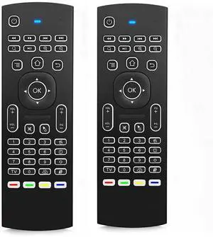 _Mega Brand 2 Pack MX3 Pro Mini Keyboard Backlight Fly Remote Mouse,Android TV Remote Control,IR Learning Mini Wireless Keyboard for Android TV Box.HTPC.IPTV,Networked Set-top Box