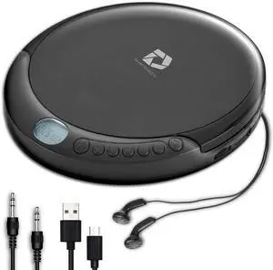 _Mega Brand CD Player Portable with 60 Second Anti Skip, Stereo Earbuds, Includes Aux in Cable and AC USB Power Cable for use at Home or in Car