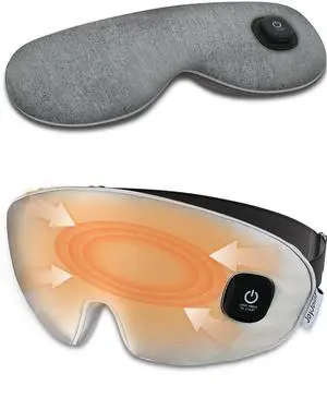 _Mega Brand Heated Eye Mask - Cordless Eye Mask for Dry Eyes, Eye Relief, Improved Sleep, Rechargeable, WashableCover Eye Heating pad for Travel