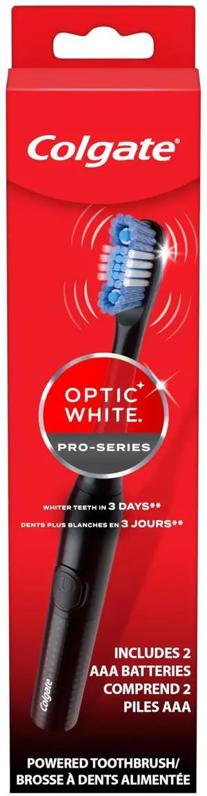 _Mega Brand 360 Optic White Pro-Series Battery Black Toothbrush