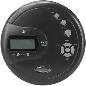 _Mega Brand PC332B Portable CD Player with Anti-Skip Protection, FM Radio and Stereo Earbuds - Black