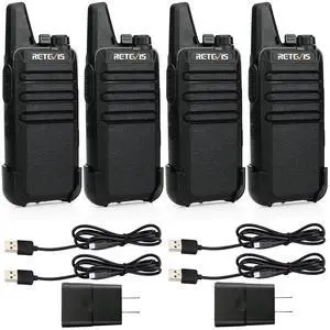 _Mega Brand RT22 Two Way Radio Long Range Rechargeable,Portable 2 Way Radio, USB-C Charging, Handsfree Walkie Talkies for Adults Cruise Hiking Camping(4 Pack)