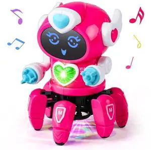 _Mega Brand Robot Toys for Kids 3-5-7, Smart Electronic Walking Dancing Robot Toys with Flashing Lights and Music, Toddler Toys Robot Toys for Birthday Gift for 2 Years Girl,Pink.