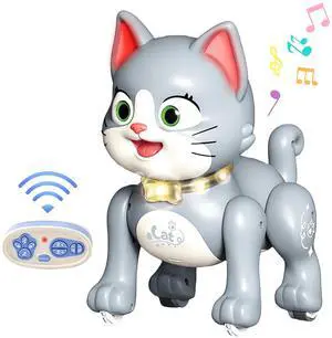 _Mega Brand Remote Control Robot Pet, RC Stunt Toy Cat for Kids, Voice Controlled Electronic Pets Toys, Toys for Boys Girls 3 6 Years, 1 Count