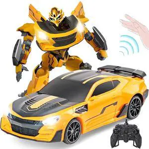 _Mega Brand Remote Control Car Transform Toys,2.4G 1:12 Scale Transform Car Robot,One Button Transformation and 360 Rotation Drifting