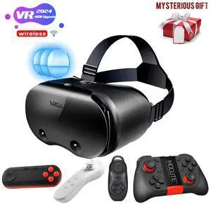 _Mega Brand 3D VR Headset, 3D VR Glasses Virtual Reality Headset for iPhone or Android Compatible 5.0 to 7.0, Virtual Reality 3D Glasses Headset Helmets with Controller, for Mobile Games & Movies