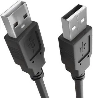 _Mega Brand - USB to USB Cable 6ft USB A to A Male to Male USB 2.0 Cable Data Transfer USB Cord for Laptop, PC, USB Hub, Hard Drive, Laptop Cooler - Black