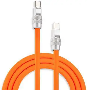 _Mega Brand 2.0 Classic Color 240W Fast Charging Cable, 9.8ft, USB-C to USB-C Charge & Data Sync Cable, Orange