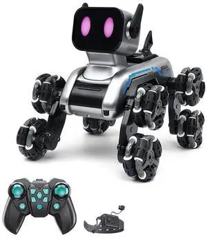 _Mega Brand Robot Toy for Kids, 2.4GHz Remote Control Gesture Sensor Stunt Car Toy with LED Light for Boys Girls' Birthday