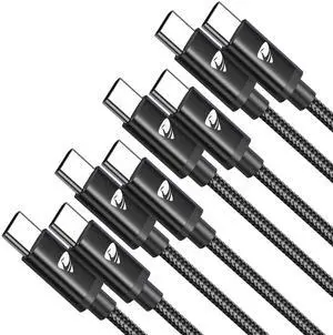 _Mega Brand USB C to USB C Cable 4Pack [3/3/6/10FT] 100W Fast Charging C to C Charger Cord Braided Compatible with iPhone 16/15, iPad, Samsung Galaxy (Black)