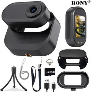 _Mega Brand 128GB 1080P Thumb Action Sports Camera, Mini Body Camera with Spring Clip, Hands-Free POV Recording Helmet Camera for Cycling, Motorcycle, Skiing (Black)
