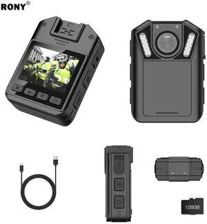 _Mega Brand 128GB 1440P Ultra HD Body Camera with Audio and Video Recording, Night Vision, Waterproof Bodycam for Law Enforcement Security Guard Civilian