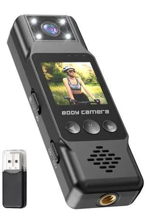 _Mega Brand 4K WiFi Body Camera with Audio and Video Recording Wearable Body Cam Mini Video Camera Camcorder with Magnetic Back Clip 180° Rotatable Lens Motion Detection