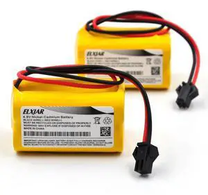 _Mega Brand (2-Pack) 4.8V AA 600mAh Ni-CD Battery Replacement for CORUN AA500 AA 500 Exit Sign Emergency Light with SM-2P Connector
