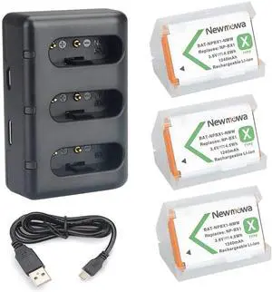 NP-BX1 _Mega Brand Replacement Battery (3-Pack) and 3-Channel USB Charger Set for Sony NP-BX1, DSC-RX100, DSC-RX100M III,IV, V/VII,ZV-1