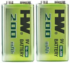 _Mega Brand 9V Batteries for Smoke Detector Alarm, 2 Pack Rechargeable 9V Batteries Pre-Charged All-Purpose NIMH Batteries, 1000 Cycles 9 Volt for Home Battery Backup Supplies Square Batteries