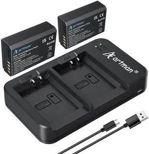 _Mega Brand LP-E10 Battery 2-Pack 1600mAh and Rapid Dual USB Charger for Canon LP E10, EOS Rebel T7 T6 T5 T3 T100, Kiss X50 X70 X80 X90, EOS 1100D 1200D 1300D 1500D 2000D 3000D 4000D Digital Cameras
