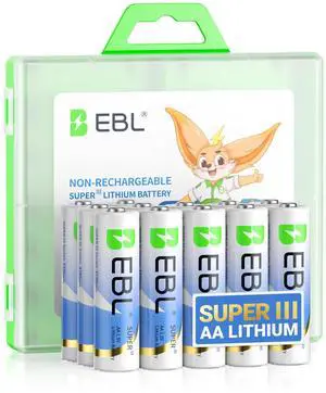 _Mega Brand AA Lithium Batteries 3700mAh, 1.5V Longest Lasting Double A Battery Upgraded Super  Lithium AA Batteries for Blink Camera, Doorbell, High-Performance Power, 12 Pack Non-Rechargeable