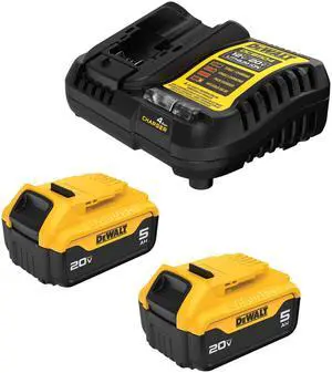 _Mega Brand 20V MAX Lithium-Ion Battery 2-Pack and Charger, 5.0 Ah, Battery Starter Kit (DCB205-2c)