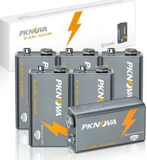_Mega Brand 9V Batteries Alkaline 9 Volt Square Battery for Smoke Detector, Long-Lasting, 6 Count Pack