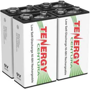 _Mega Brand Centura 9V NIMH Rechargeable Batteries, 200mAh Low Self-Discharge Square Battery for Smoke Alarm/Detector, 4 Pack