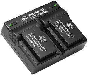 _Mega Brand 2-Pack of LP-E12 Batteries and USB Dual Battery Charger for Canon EOS-M, EOS M2, EOS M10, EOS M50, EOS M50 Mark II, EOS M100, EOS M200, SX70 HS, Rebel SL1 Digital Cameras