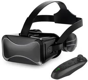 _Mega Brand VR Headset with Remote, Immersive VR Goggles for Kids, 3D Virtual Reality Goggles Glasses for Kids and Adults for 3D Game and Videos
