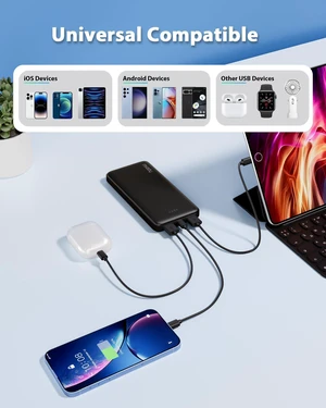 Miady 4-Pack Bulk 5000mAh + 10000mAh portable chargers | Lightweightfor Backpack Travel CampingFlight-Safe Miady 4-Pack Bulk 5000mAh + 10000mAh portable chargers | Lightweightfor Backpack Travel CampingFlight-Safe