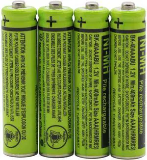_Mega Brand 4-Pack BK-40AAABU 1.2V 400mAh Replacement Battery Pack for Panasonic Cordless Phone Handset BK40AAABU