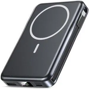 _Mega Brand Magnetic Portable Charger, 10000mAh Power Bank, 5 in 1 Portable Charger with Built in Cable, 20W Fast Charging for Magsafe Battery Pack Compatible with iPhone 16/15/14/13 Pro/Pro Max
