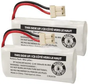 _Mega Brand 2-Pack BT162342/BT262342 2.4V 300mAh Battery Packs for VTech Cordless Phone